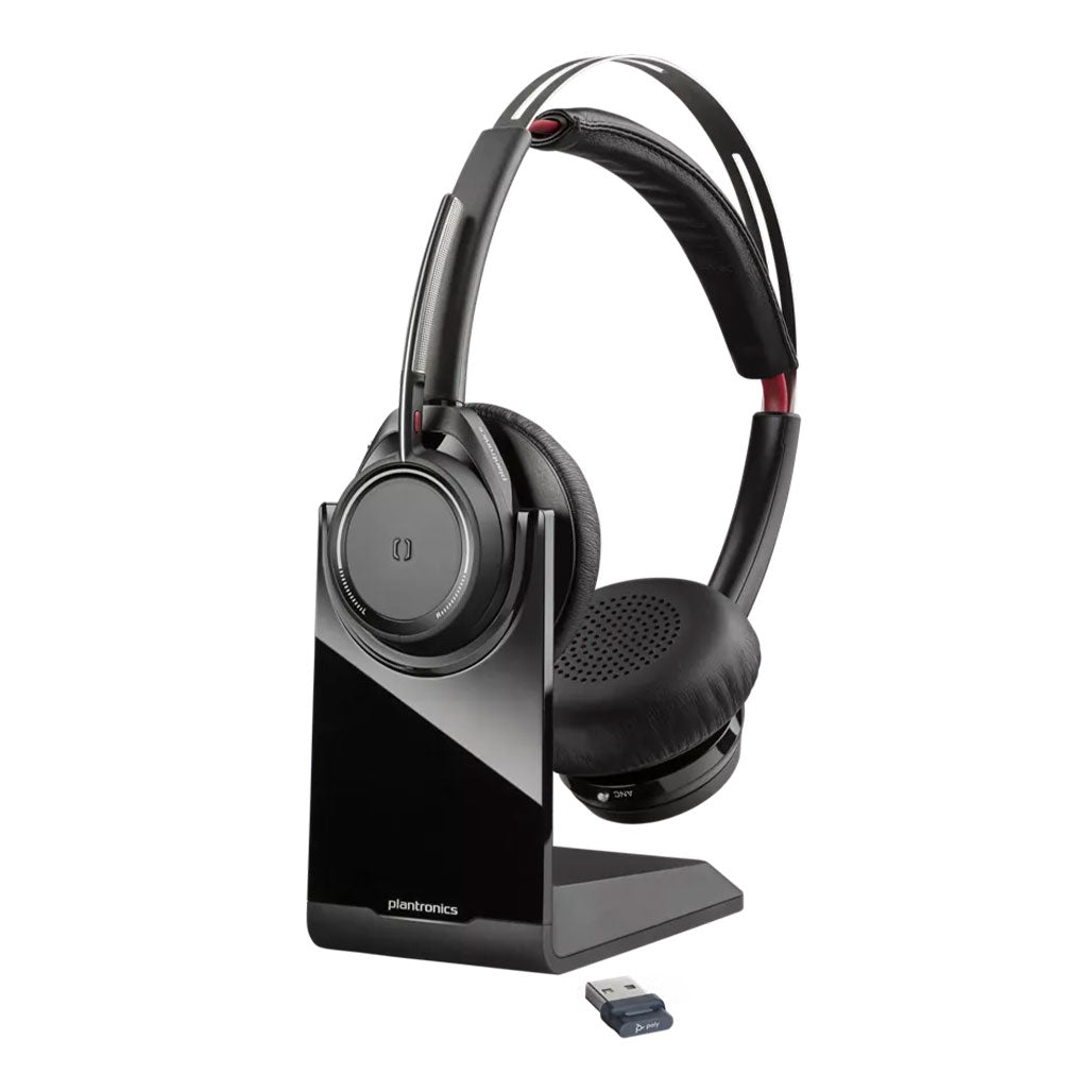 A Photo Of Poly Voyager Focus UC Stereo Bluetooth Headset