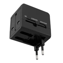 Porodo Blue Dual USB-A Universal Travel Adapter - Black