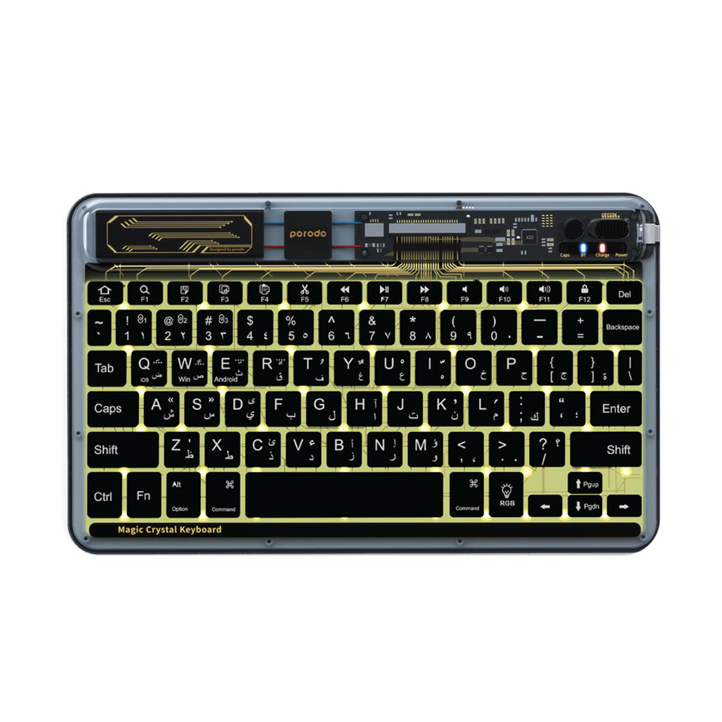 A Photo Of Porodo Crystal Shell Ultra-Slim Wireless Keyboard