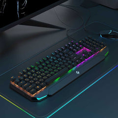 A Photo Of Porodo Gaming Full-size Wired Mechanical Gaming Keyboard