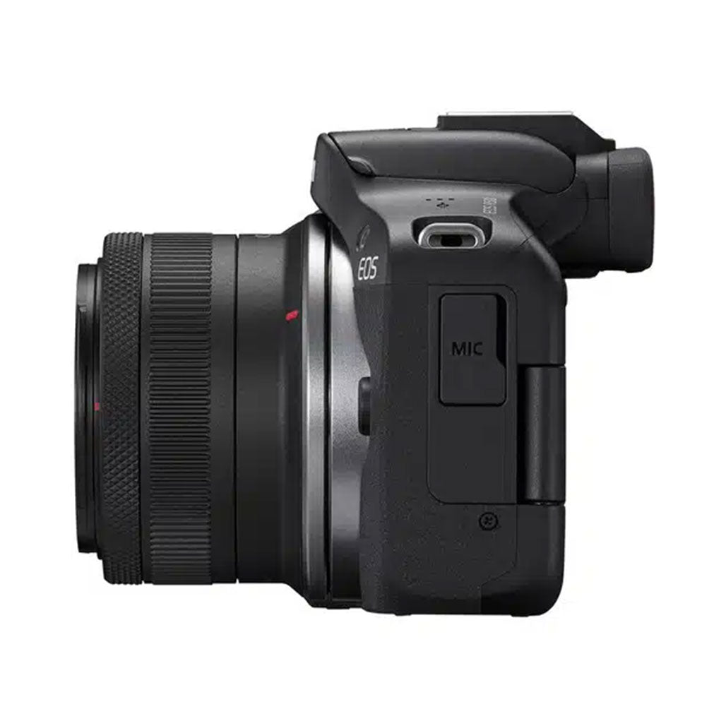 A Photo Of Canon EOS R50 - Mirrorless Camera Content Creator Kit, Black | Includes Mic and Tripod