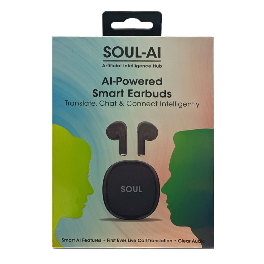 A Photo Of SOUL AI Smart Earbuds – Real-Time Live Translation, AI-Powered Communication & 150+ Language Support