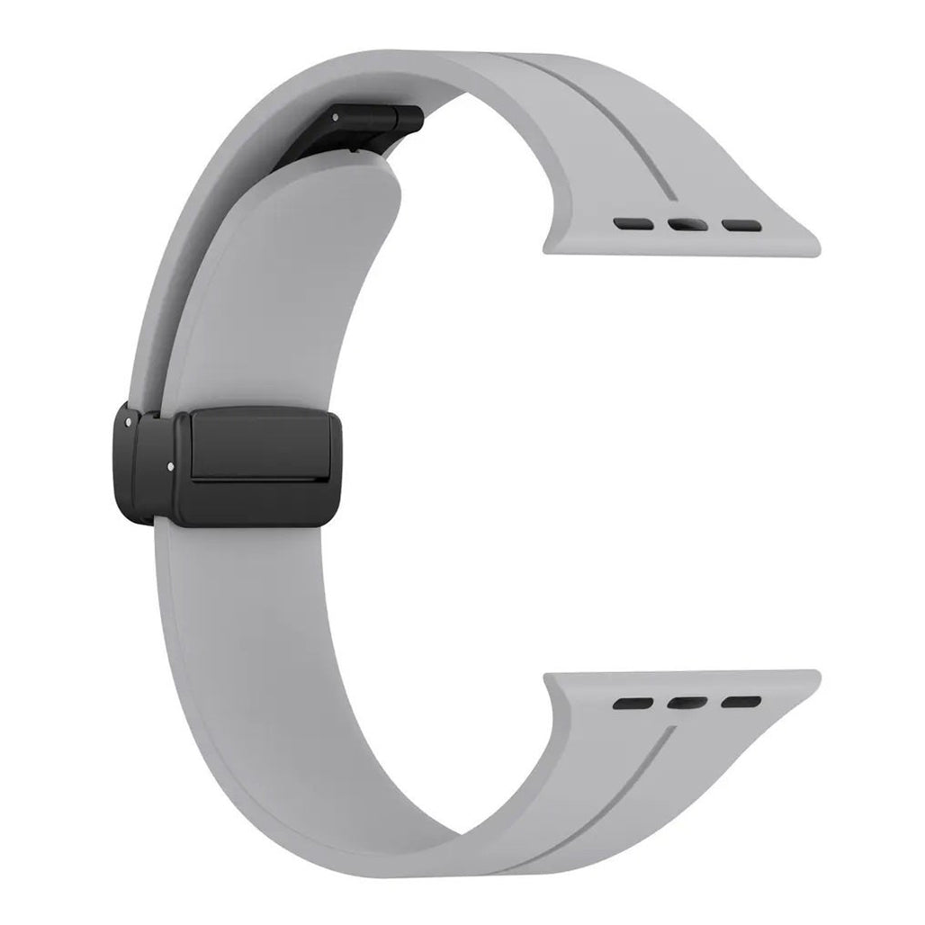 A Photo Of Spigen Simple Stylish Silicone Leather Watch Band for Apple Watch 49mm