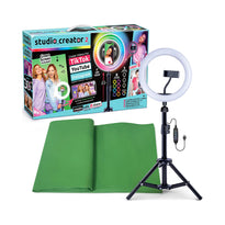 Studio Creator 2 Video Maker Kit - Multicolor Ring Light with Adjustable Tripod and Green Screen