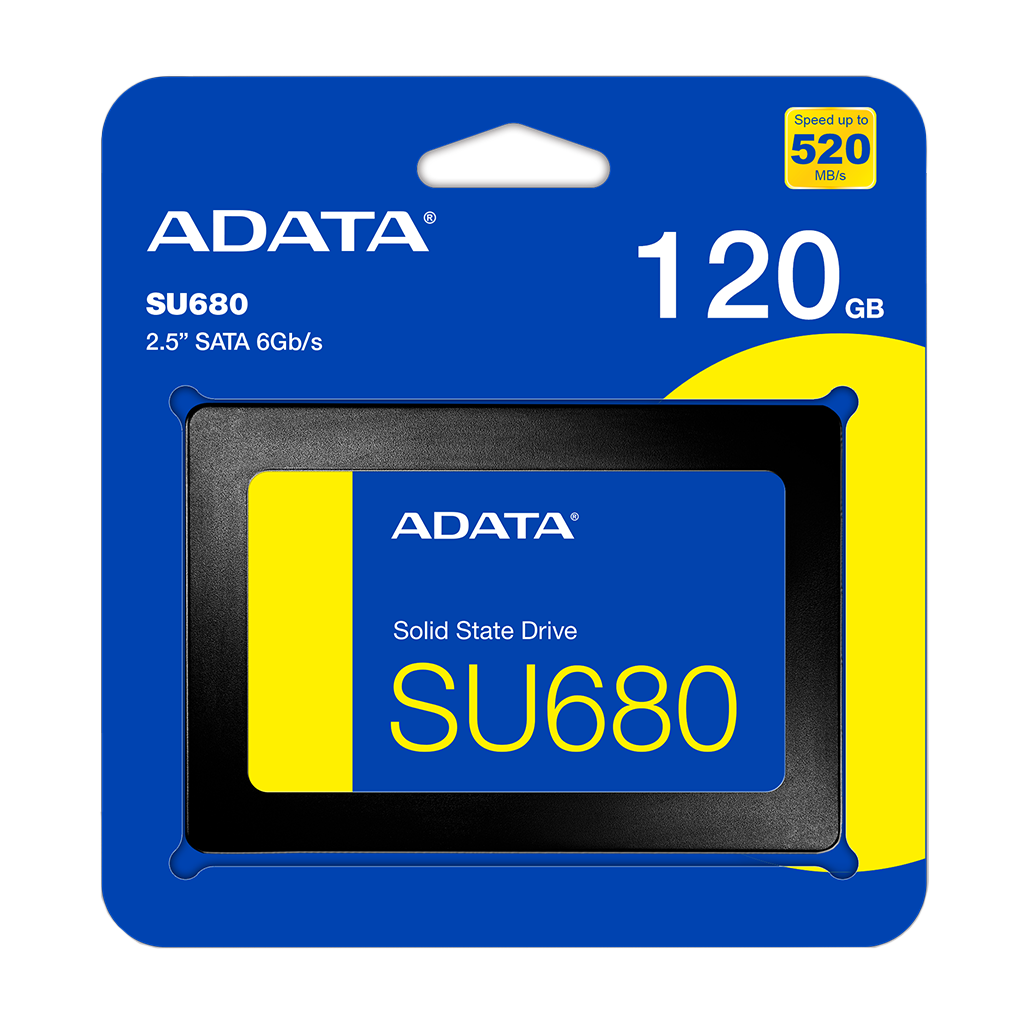 A Photo Of ADATA Ultimate SU680 120GB Internal SSD | AULT-SU680-120GR - High-Speed 3D NAND Flash, SLC Caching, Advanced Error Correction