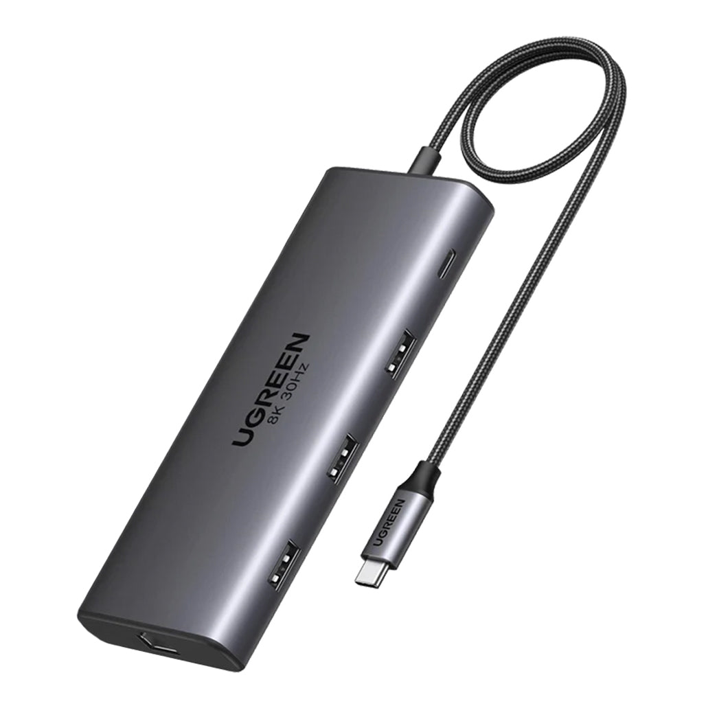 A Photo Of UGreen 10-in-1 USB-C Multifunction Adapter with Dual HDMI, USB Ports, and Power Delivery
