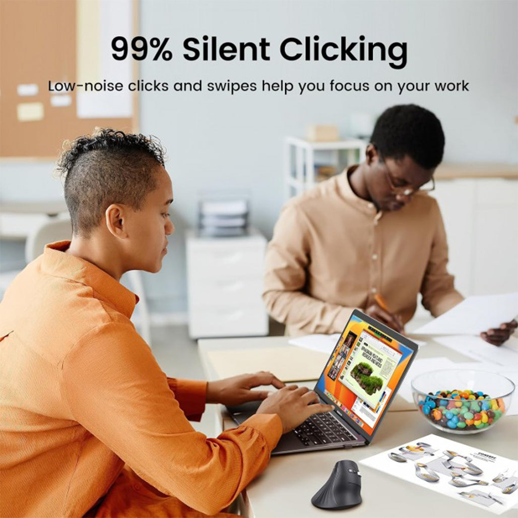 A Photo Of UGREEN MU008 Dual-Mode Vertical Ergonomic Wireless Mouse
