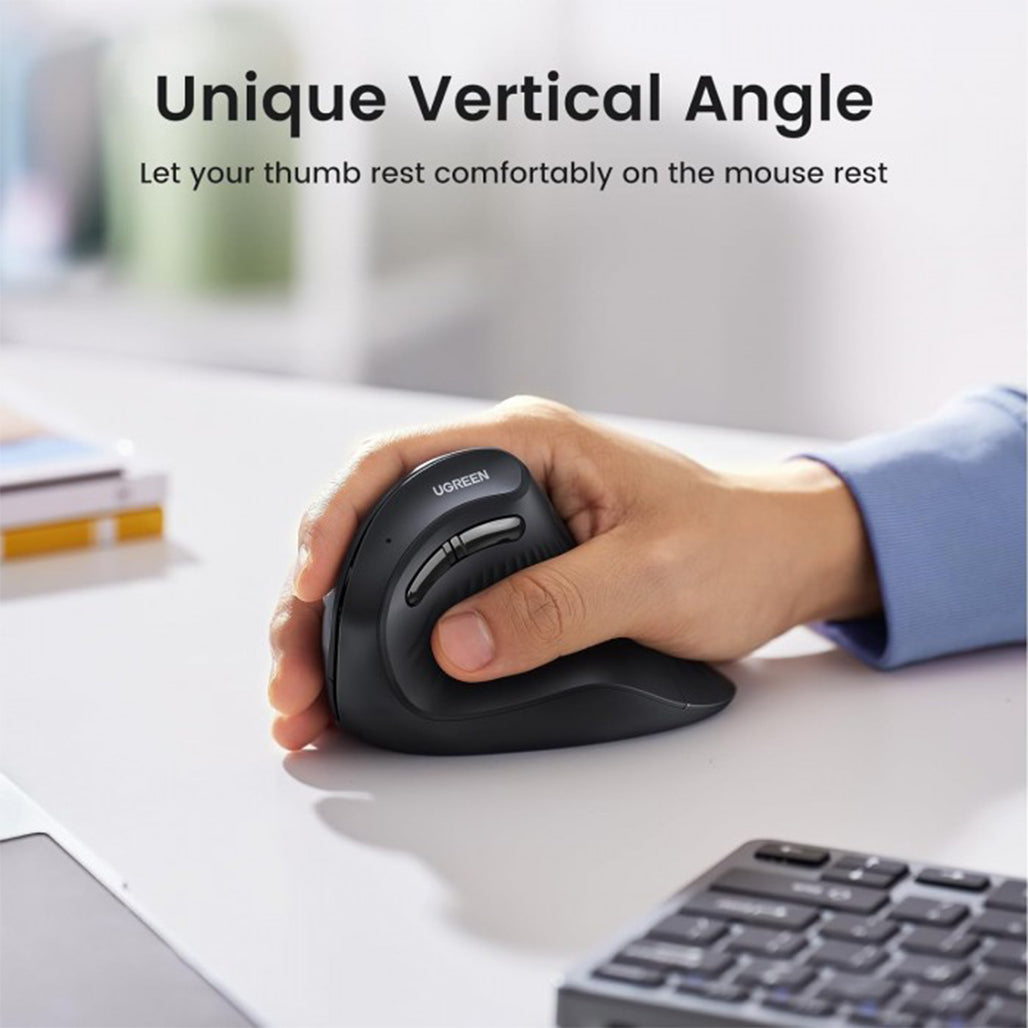 A Photo Of UGREEN MU008 Dual-Mode Vertical Ergonomic Wireless Mouse