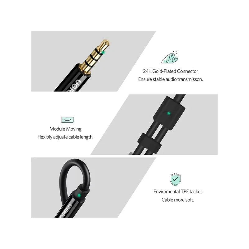 A Photo Of UGREEN 3.5mm Male to Dual 3.5mm Female Headset Splitter 30620