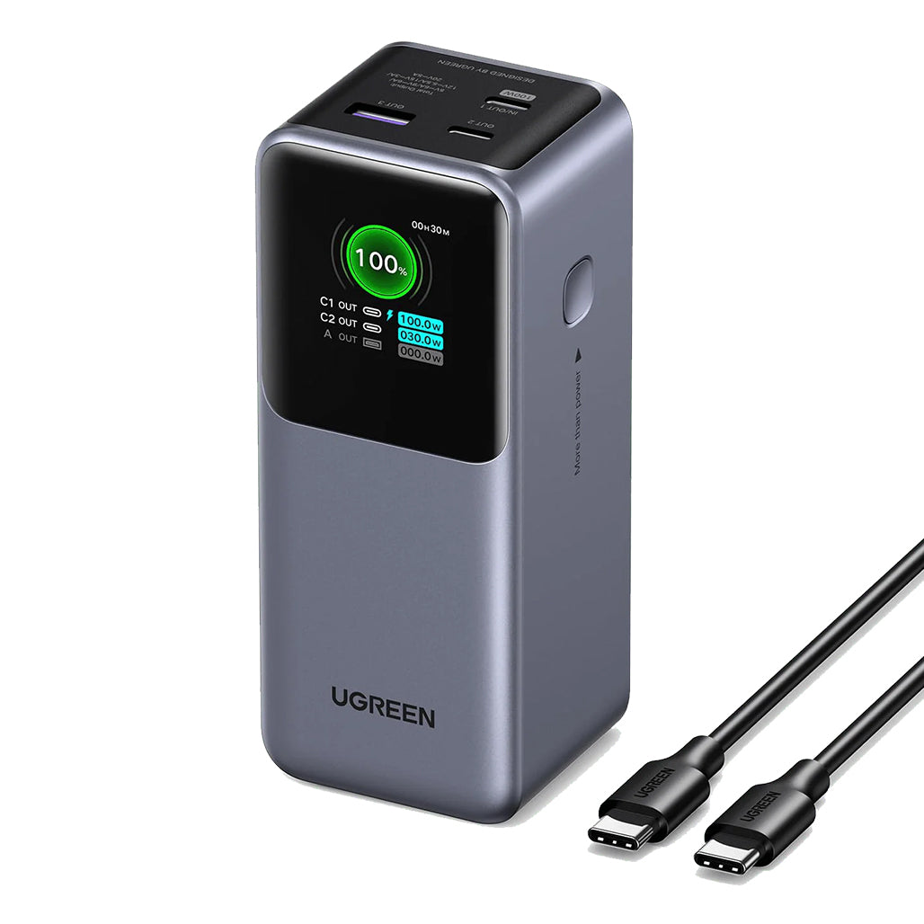 A Photo Of UGREEN Nexode 20000mAh 130W Power Bank with Smart TFT Display and 100W Fast Charging – Airline-Approved for iPhone, MacBook, and More