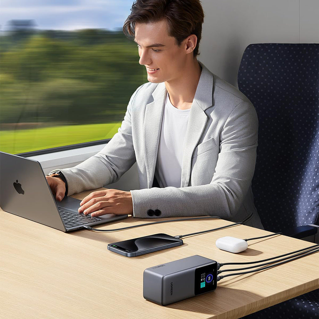 A Photo Of UGREEN Nexode 20000mAh 130W Power Bank with Smart TFT Display and 100W Fast Charging – Airline-Approved for iPhone, MacBook, and More