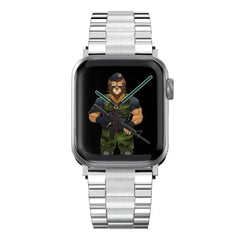 A Photo Of Green Lion Metalic Grande Acero Correa Bracelet For Apple Watch 42mm/44mm/45mm