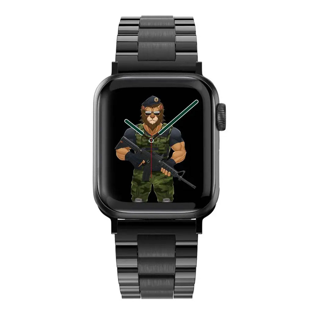 A Photo Of Green Lion Metalic Grande Acero Correa Bracelet For Apple Watch 42mm/44mm/45mm