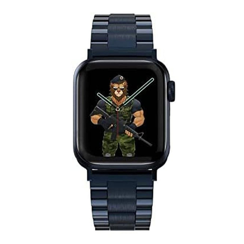 A Photo Of Green Lion Metalic Grande Acero Correa Bracelet For Apple Watch 42mm/44mm/45mm