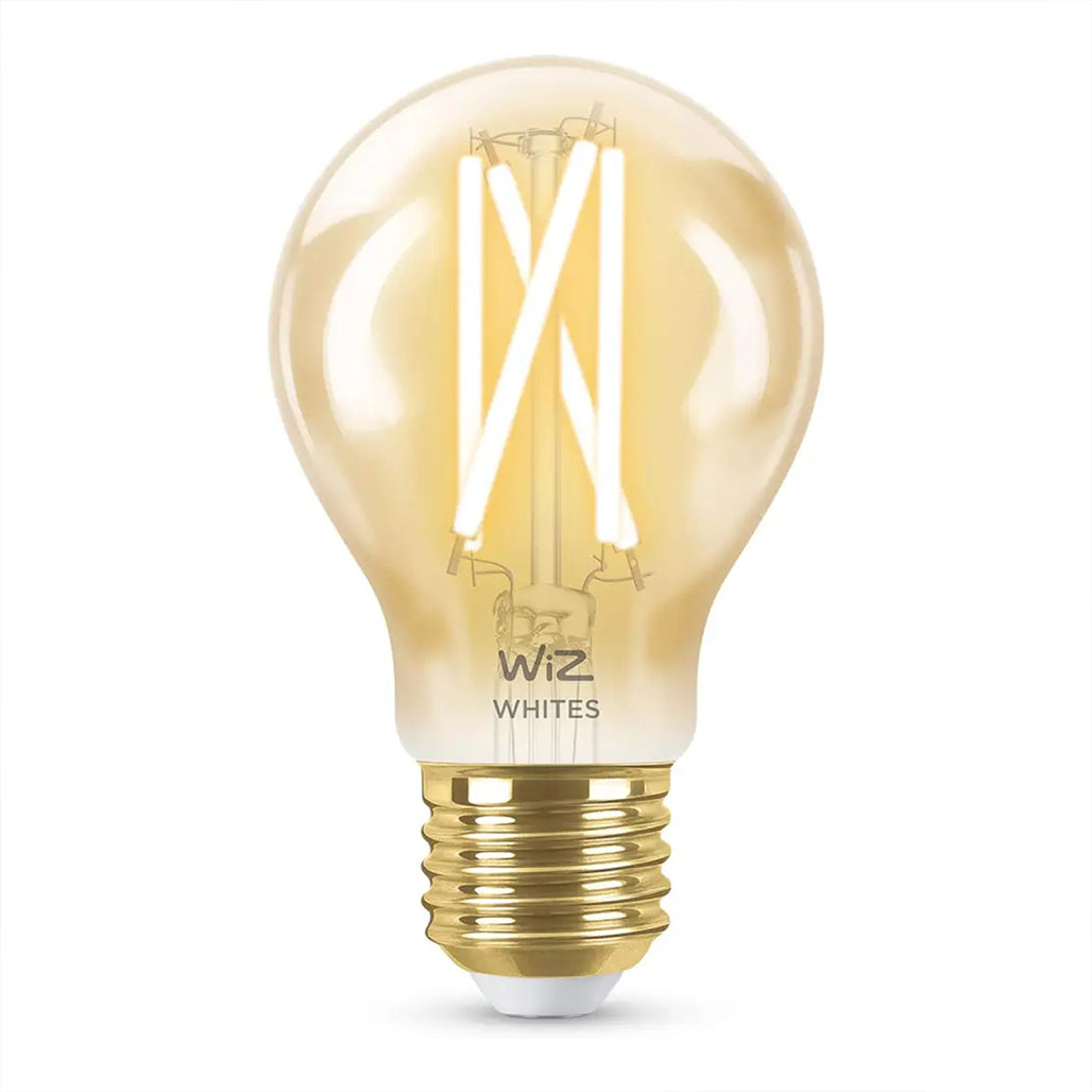 A Photo Of WiZ Smart WiFi LED Light Bulb E27 Amber – 60W Equivalent, Tunable White (Warm to Cool), App & Voice Control, Energy Monitoring