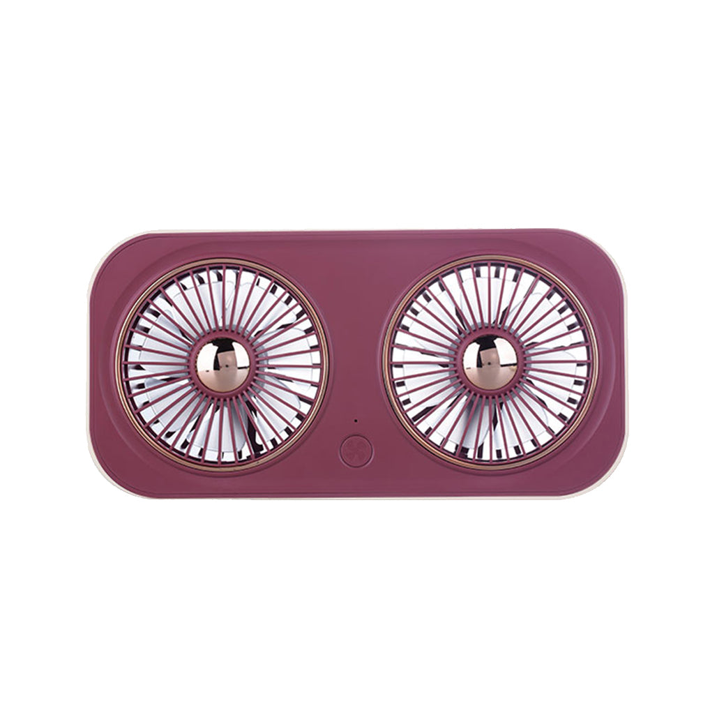 A Photo Of F006 Dual Motor Head Folding USB Cooling Fan - Adjustable 360-Degree Rotation with 3 Speeds