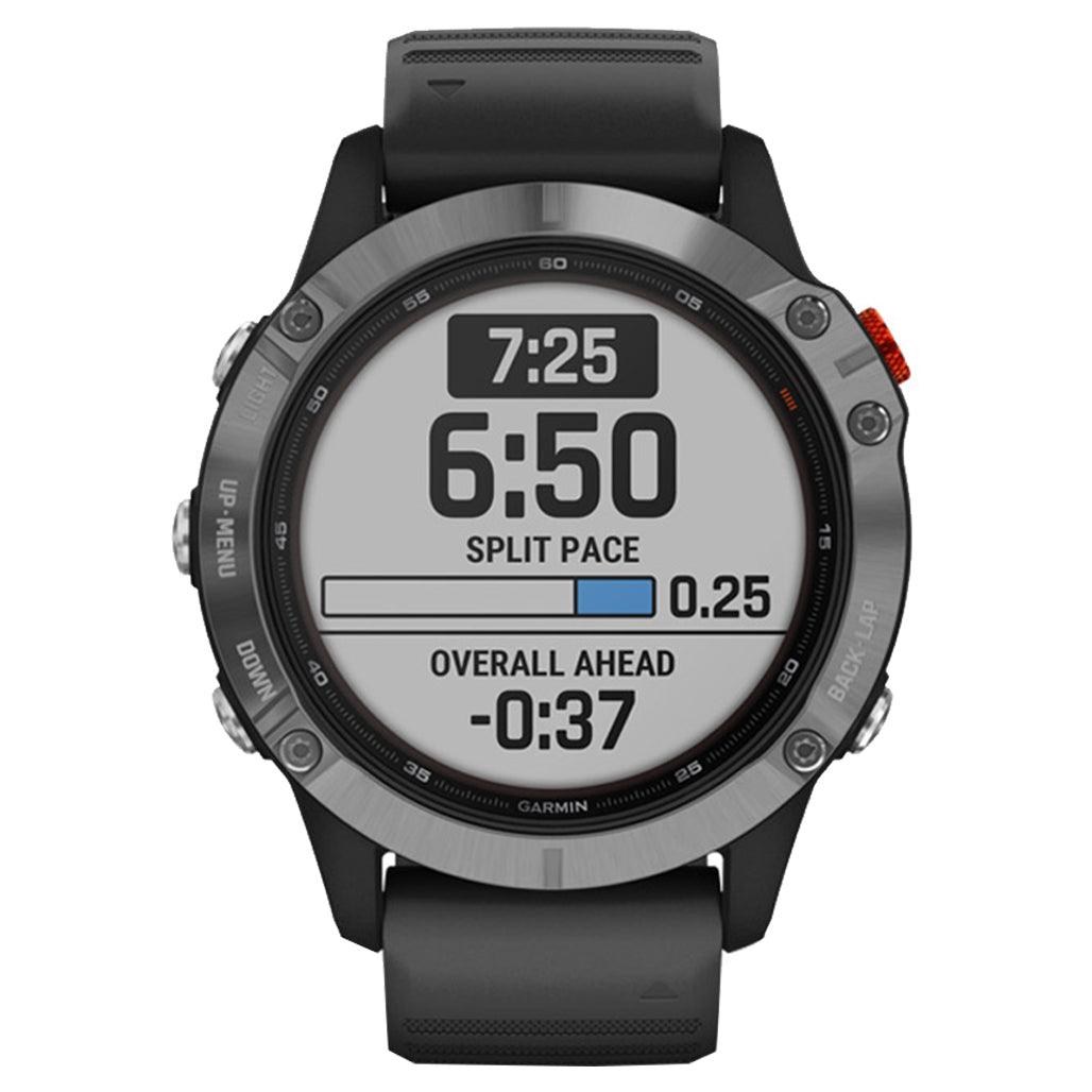 A Photo Of Garmin FĒNIX 6 Solar - Silver With Black Band