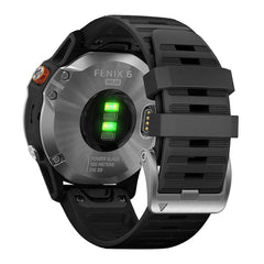 A Photo Of Garmin FĒNIX 6 Solar - Silver With Black Band