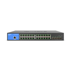 A Photo Of Linksys 24-Port Managed Gigabit Ethernet Switch with 4 10G SFP+ Uplinks LGS328C for Advanced Network Security and High-Speed Connectivity