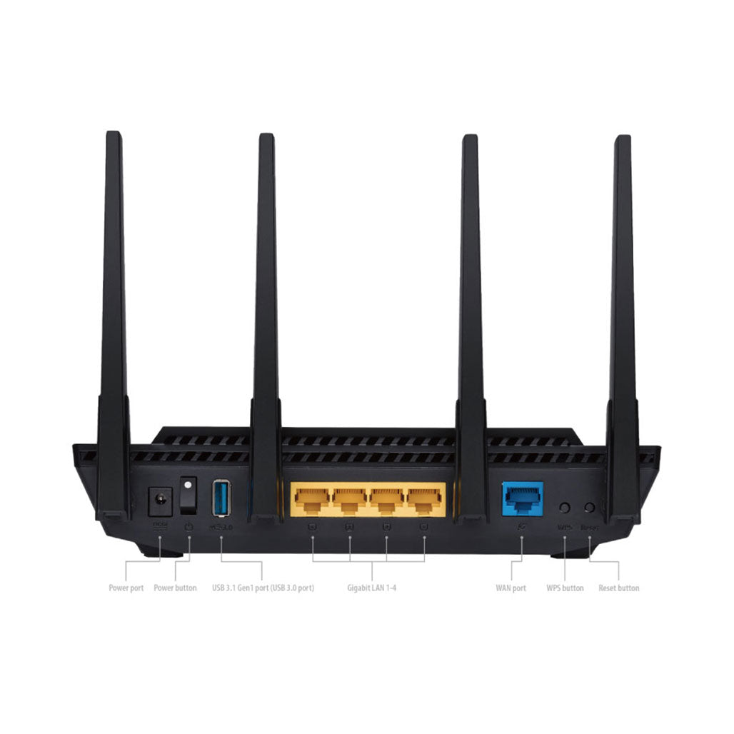 A Photo Of ASUS RT-AX58U - AX3000 Dual Band WiFi 6 (802.11ax) Router supporting MU-MIMO and OFDMA technology