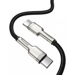 A Photo Of Baseus Cafule Metal Data Cable USB-C to USB-C - 100W High Power, 2M Length, Zinc Alloy, 480Mbps Data Transfer