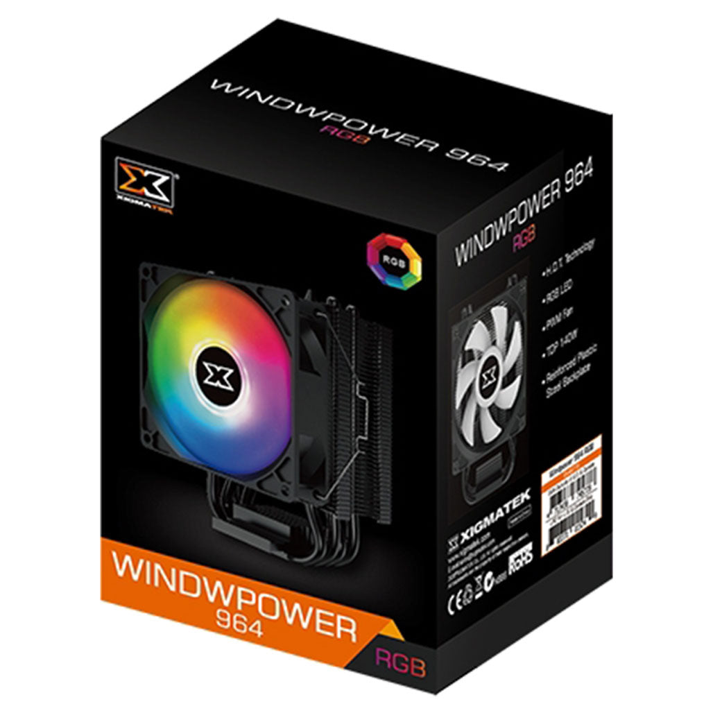 A Photo Of Xigmatek Windpower 964 RGB (Black Anodized, 90mm RGB PWM Fan)
