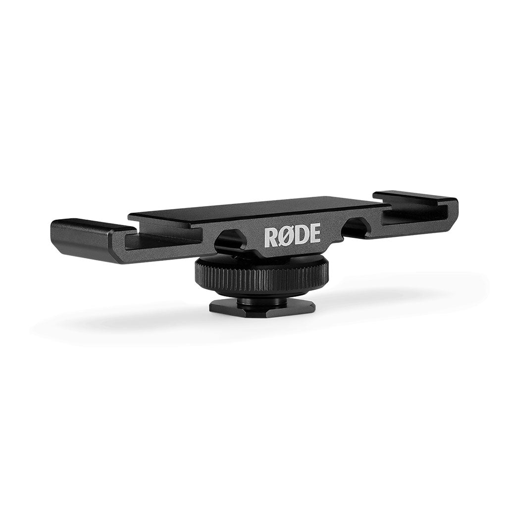 A Photo Of RØDE DCS-1 Dual Cold Shoe Mount - Lightweight Aluminum for Dual Microphone Setup