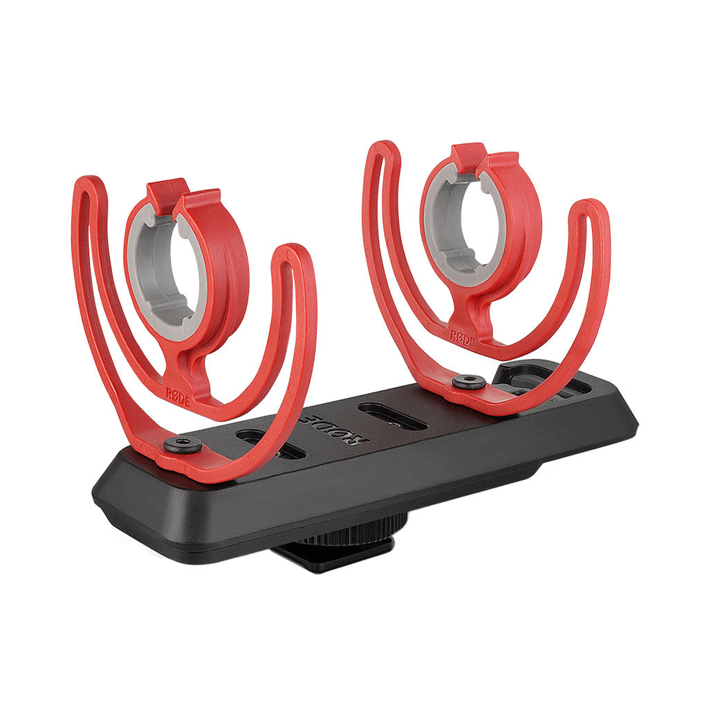 A Photo Of Rode SM3-R Shotgun and Pencil Microphone Shock Mount – Premium Suspension Mount with Rycote® Lyre® Isolation