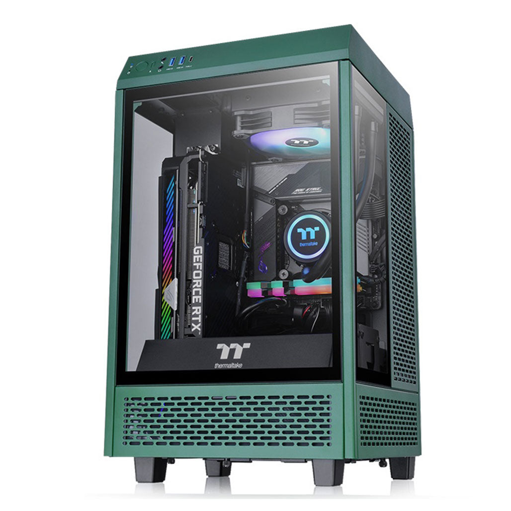A Photo Of Thermaltake The Tower 100 Racing Green - Mini ITX Case