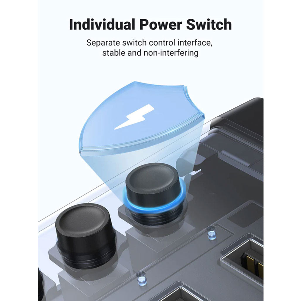 A Photo Of UGreen Powered Switch USB Hub 7-Port Aluminum Splitter with Smart Charging Protection