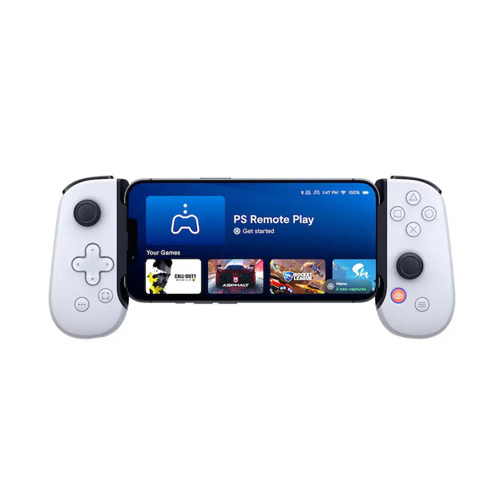 A Photo Of Sony Backbone One for iPhone PlayStation Edition - Mobile Gaming Controller with Low Latency, Pass-Through Charging, and 3.5mm Headset Jack