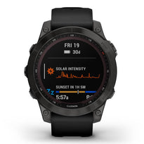 Garmin FĒNIX 7 Sapphire Solar Carbon Grey Titanium With Black Band from Garmin sold by 961Souq-Zalka