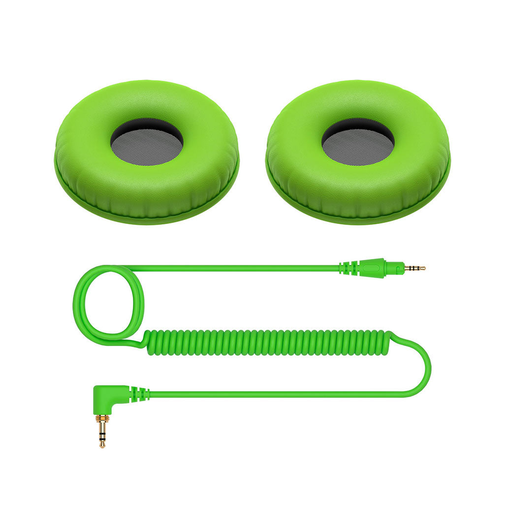 A Photo Of Pioneer DJ HC-CP08-Y Color Variation Coiled Cable and Ear Pads for HDJ-CUE1