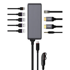 A Photo Of UNISYNK 10-Port Dual Screen Hub for Mac | Multi-Port USB-C Dock with Dual 4K HDMI, High-Speed Data, and Power Delivery