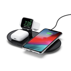A Photo Of Mophie Dual Wireless Charging Pad - Charge Two Devices Wirelessly and One via USB-A