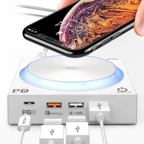 A Photo Of Moxom KH-62 Touch LED 40W Wireless Charger | Fast Charging & Multiple Ports