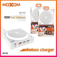 A Photo Of Moxom KH-62 Touch LED 40W Wireless Charger | Fast Charging & Multiple Ports