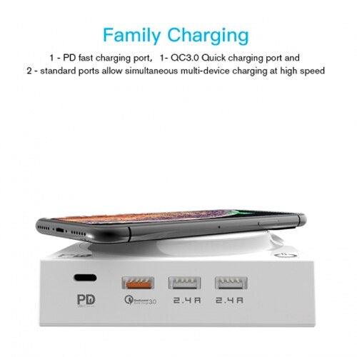 A Photo Of Moxom KH-62 Touch LED 40W Wireless Charger | Fast Charging & Multiple Ports