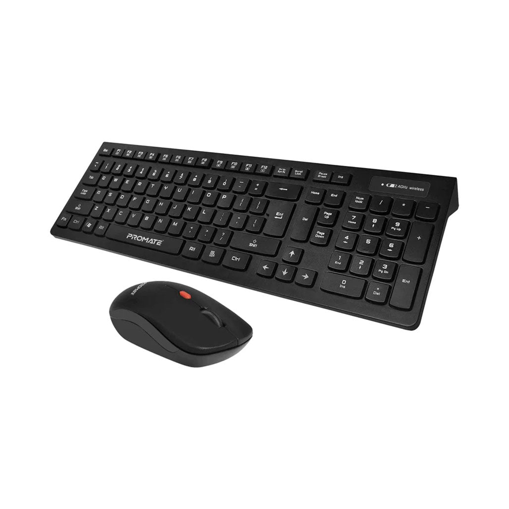 A Photo Of Promate ProCombo-12 - Sleek Full-Size Wireless Keyboard and Ambidextrous Mouse Set