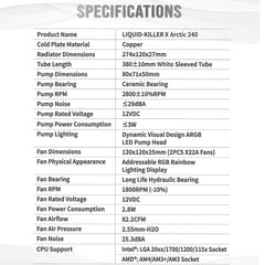 A Photo Of Xigmatek Liquid Killer X 240 – High-Performance ARGB Liquid Cooler