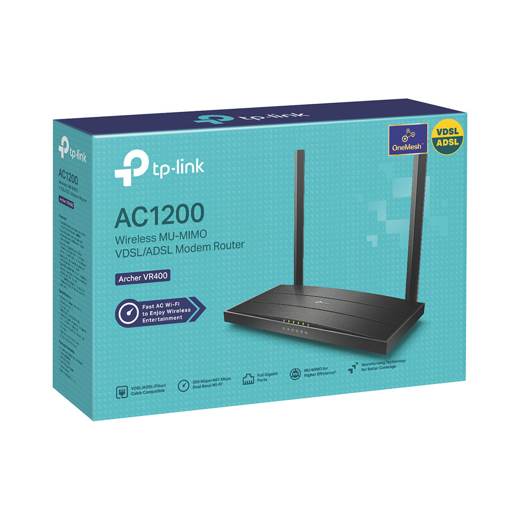 A Photo Of TP-Link AC1200 Archer VR400 Wireless MU-MIMO VDSL/ADSL Modem Router