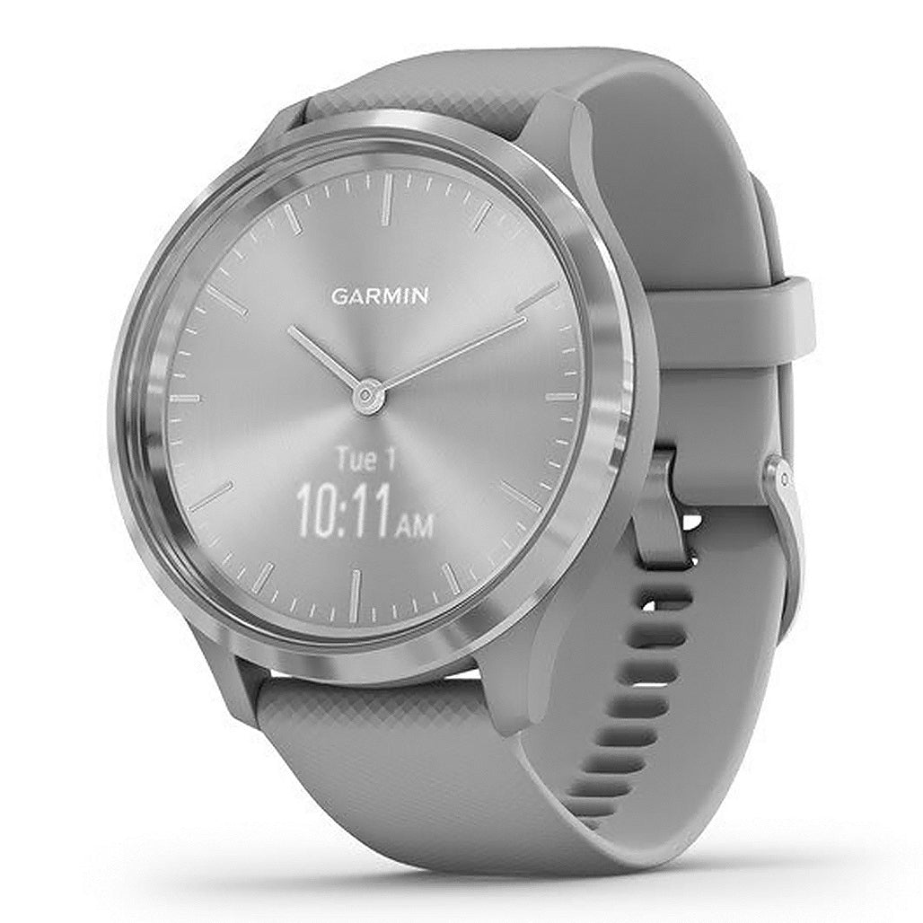 A Photo Of Garmin vívomove 3 - Silver stainless steel bezel with powder grey case and silicone band