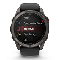 A Photo Of Garmin fēnix® 8 Pro – 51 mm, Amoled - Sapphire, Carbon Gray DLC Titanium with Black/Pebble Gray Silicone Band