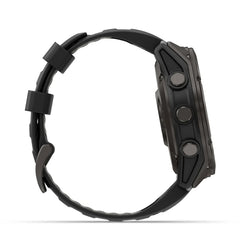 A Photo Of Garmin fēnix® 8 Pro – 51 mm, Amoled - Sapphire, Carbon Gray DLC Titanium with Black/Pebble Gray Silicone Band