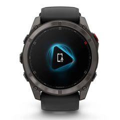 A Photo Of Garmin fēnix® 8 Pro – 51 mm, Amoled - Sapphire, Carbon Gray DLC Titanium with Black/Pebble Gray Silicone Band