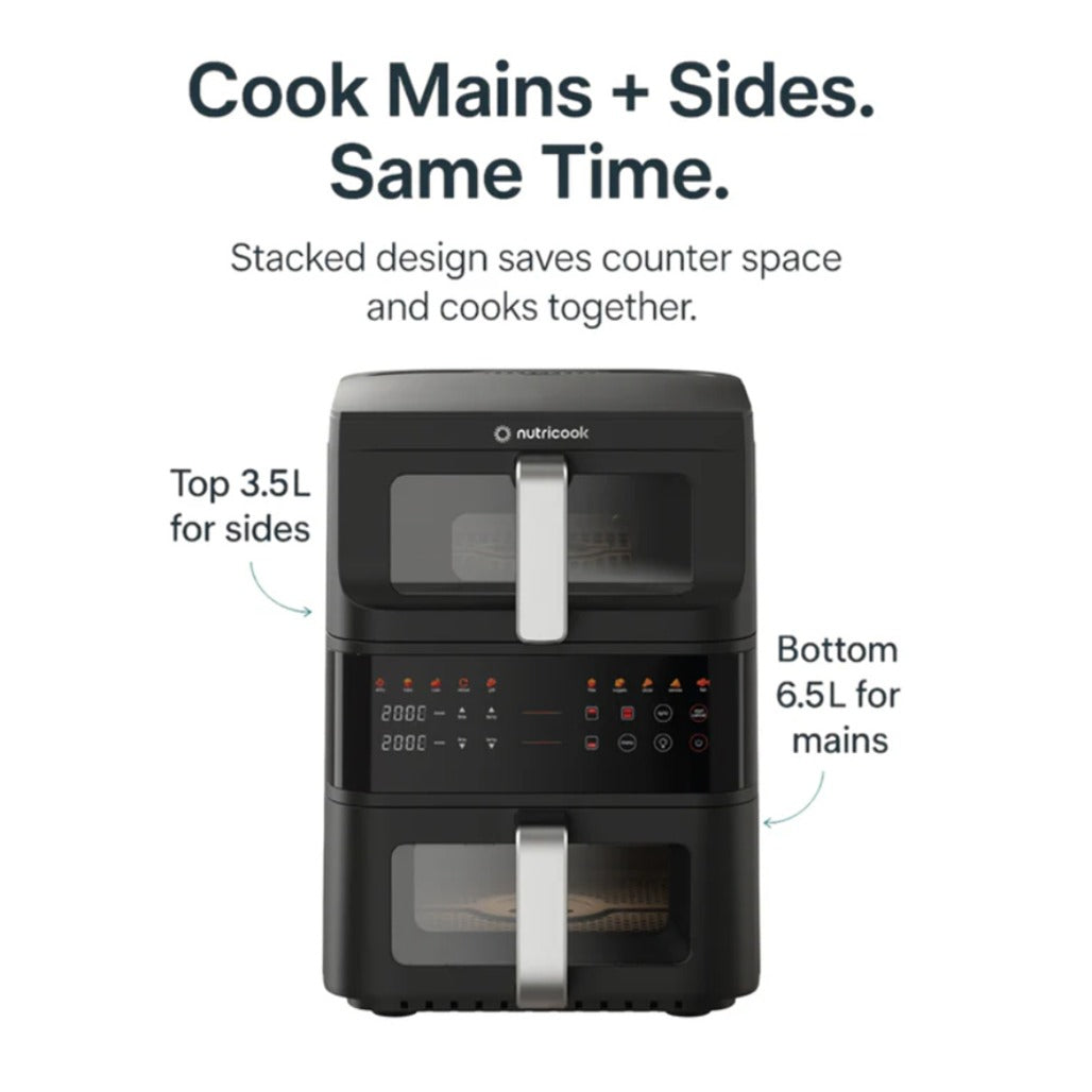 A Photo Of Nutricook Air Fryer Duo Stack 2400W 10L - NCK-AFDS240