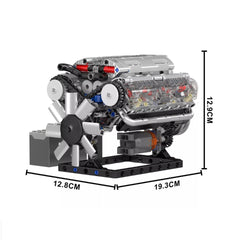 A Photo Of Mould King Motorized V8 Engine Building Toy Set - 535 Pieces - 10088