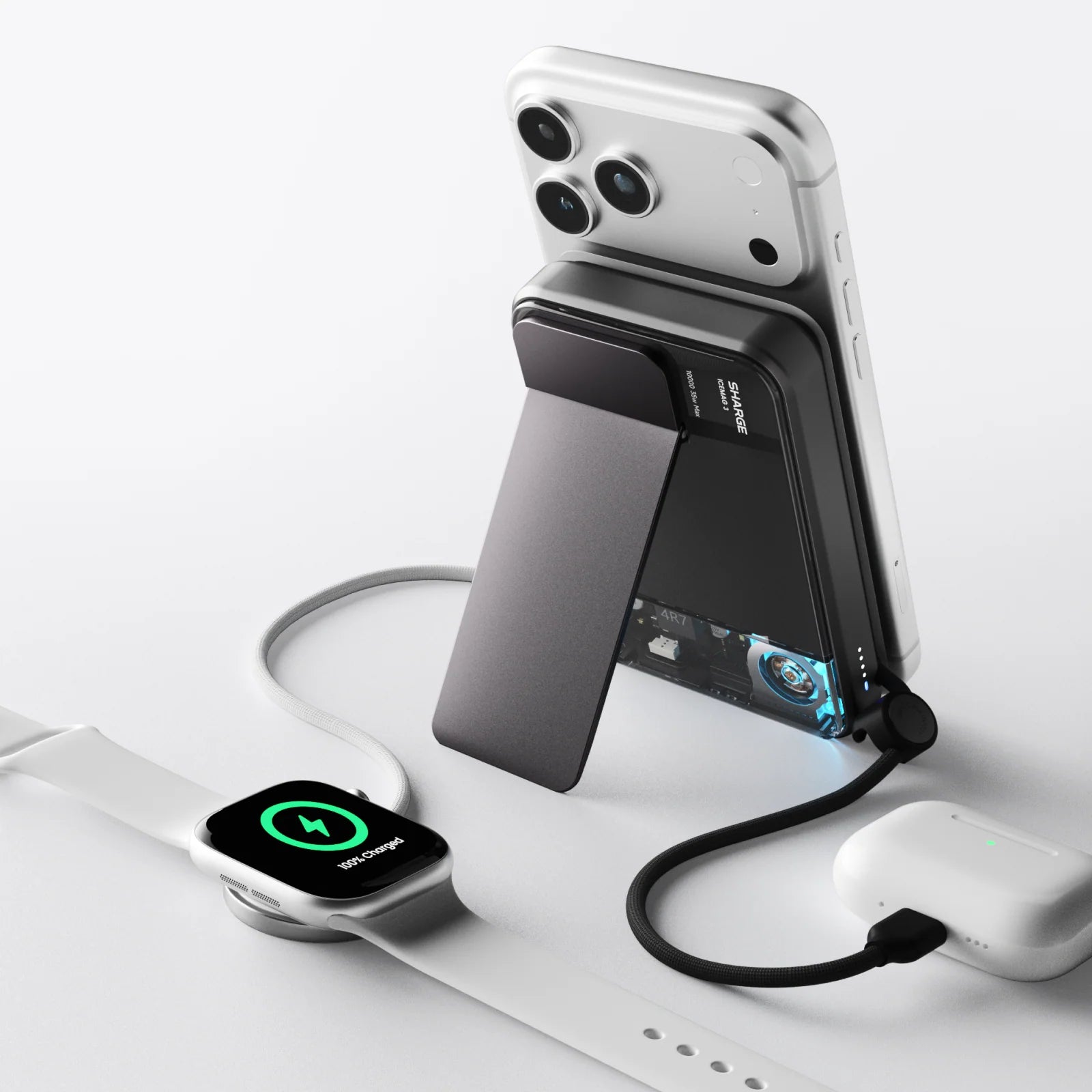 A Photo Of SHARGE ICEMAG 3 - 10000mAh 25W Qi2.2 Magnetic Power Bank