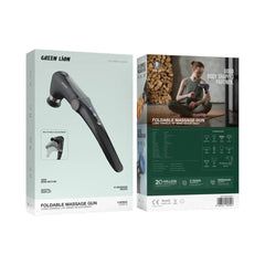 A Photo Of Green Lion Foldable Massage Gun with Long Handle & 45° Bend Adjustment - Black