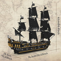 A Photo Of Mould King Black Pirates Ship Model Building Toy Set - 3180 Pieces - 13199